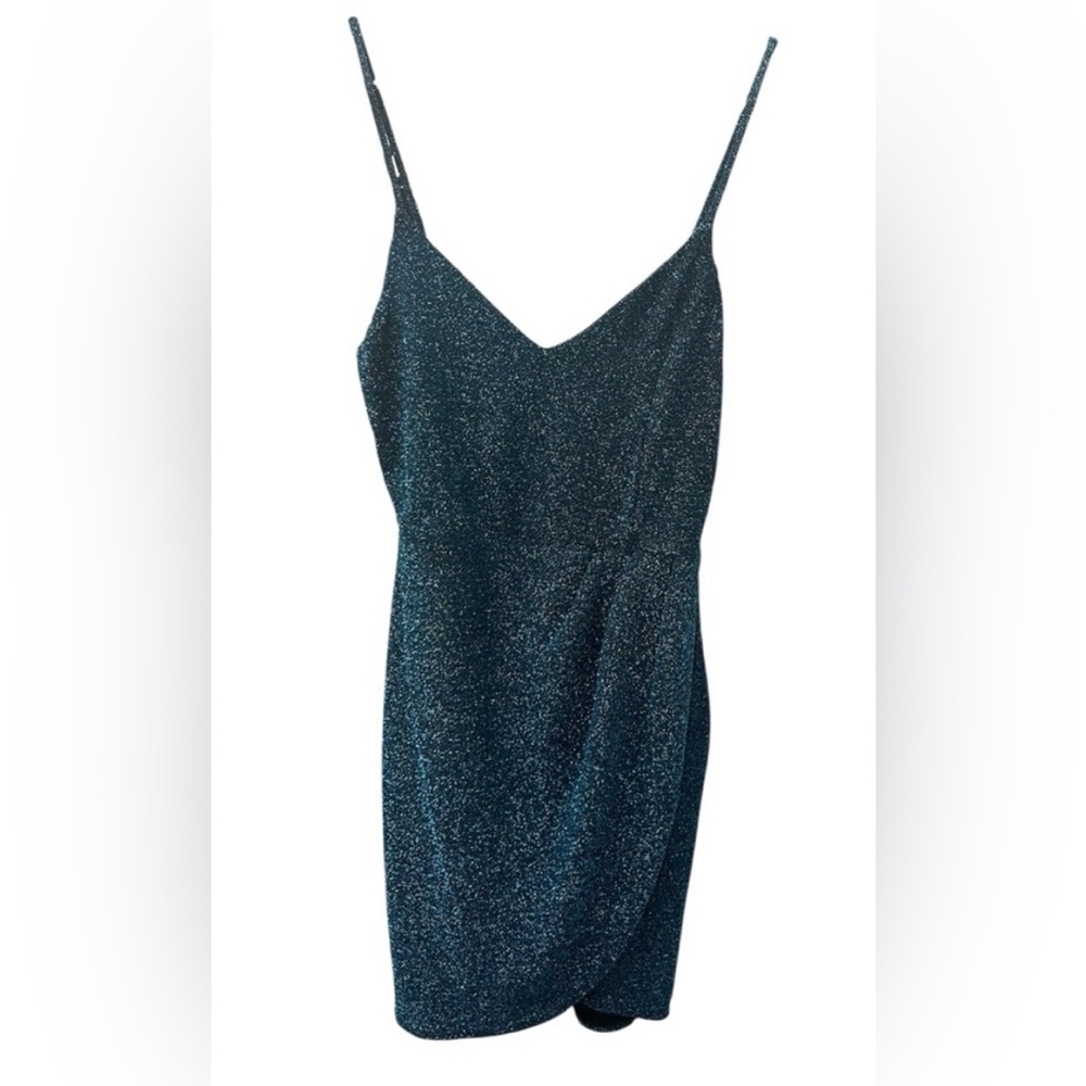 NWOT Lulu's Sparkling Dark Teal Mini Dress